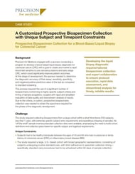 A Customized Prospective Biospecimen Collection with Unique Subject and Timepoint Constraints
