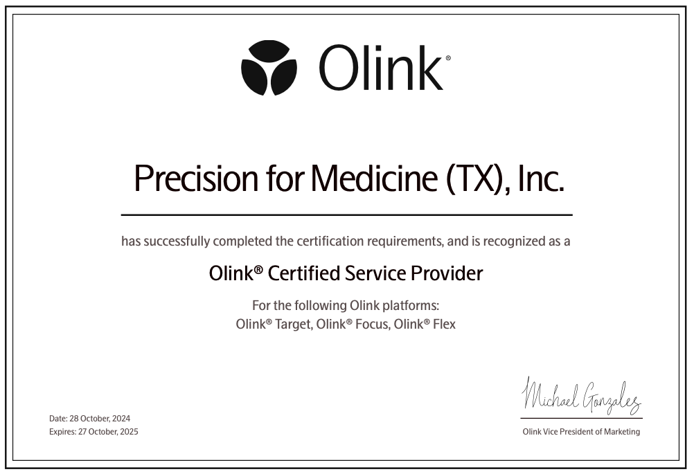 Olink Certificate